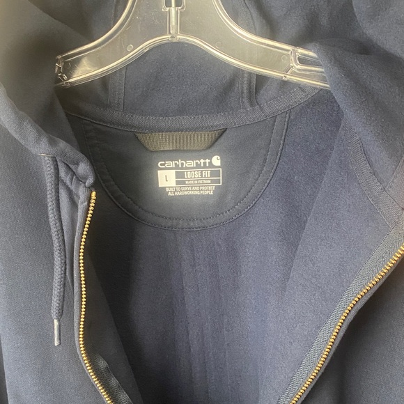 MEN'S  CARHARTT MIDWEIGHT FULL ZIP HOODIE SWEATSHIRT Size/Large/Blue - Picture 6 of 12